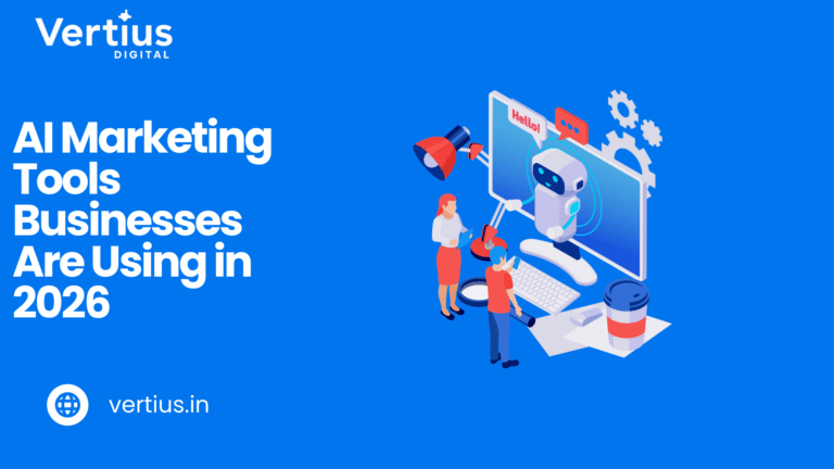 Banner graphic illustrating the topic: AI Marketing Tools Businesses Are Using in 2026